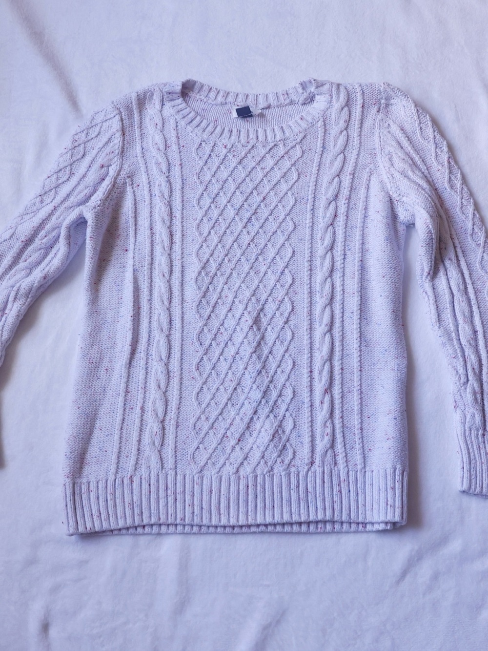 Old Navy Women’s XL Cable Knit Sweater Blush Pink Multicolor Fleck Speckled
